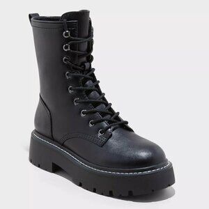 NWT Women's Logan Lug Combat Boots - Wild Fable